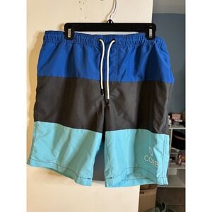Core by Jack & Jones Mens Colorblock Swim Trunks Blue Grey Aqua Board Shorts